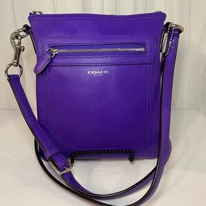 COACH Purple Leather Crossbody Bag with Silver Hardware